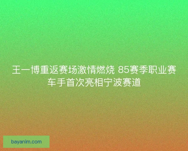 王一博重返赛场激情燃烧 85赛季职业赛车手首次亮相宁波赛道